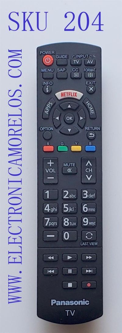 CONTROL REMOTO PARA SMAR TV PANASONIC  ((NUEVO )) MANDO A DISTANCIA (( ORIGINAL )) / NUMERO DE PARTE 06-5N2W49 / EC1008 / 06-5N2W49-PA08XS / Z00000-H491012(211005A)-002225 / MODELOS RC1008T / TH-40CS610A / TH-49DX600U